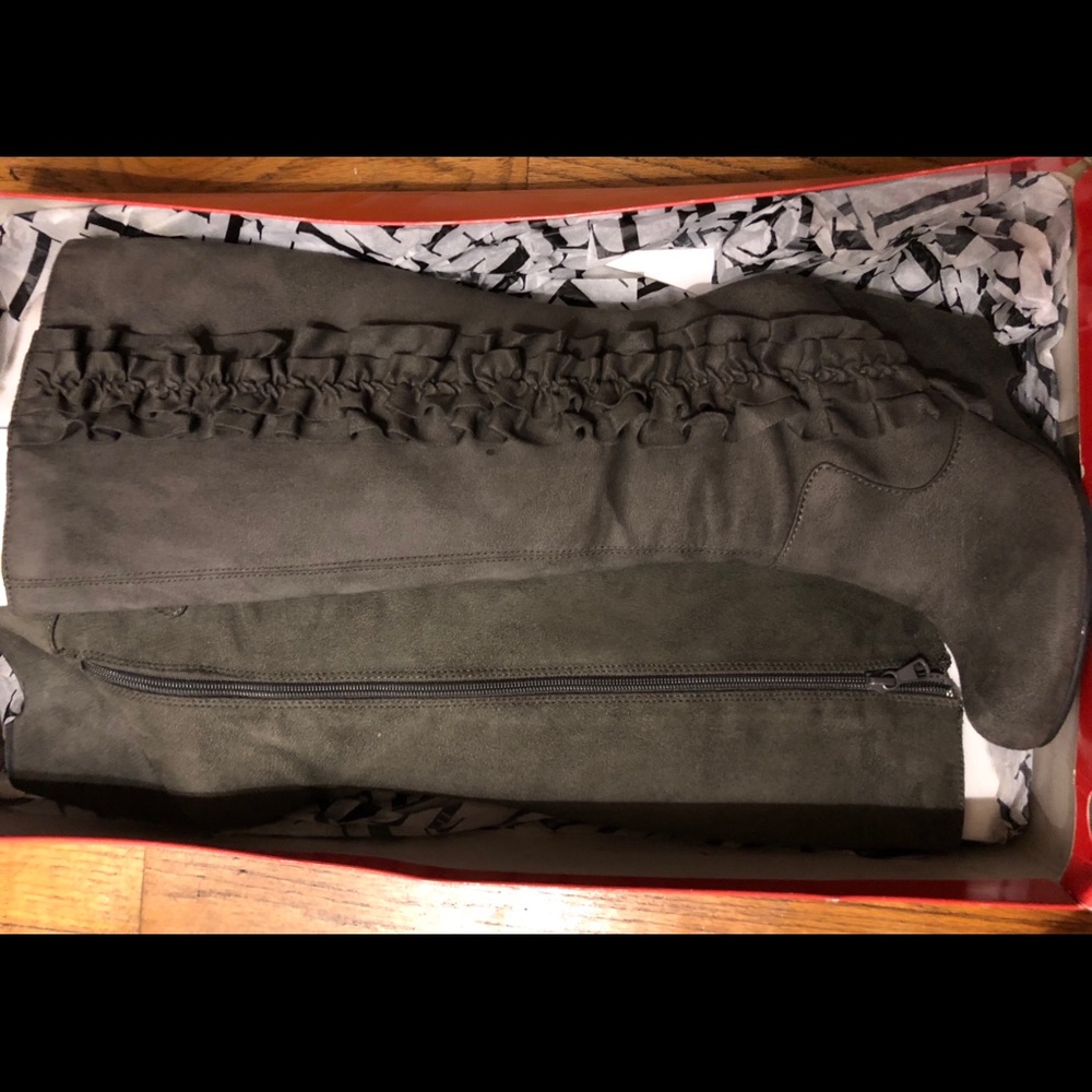Elle wedge below the knee boots